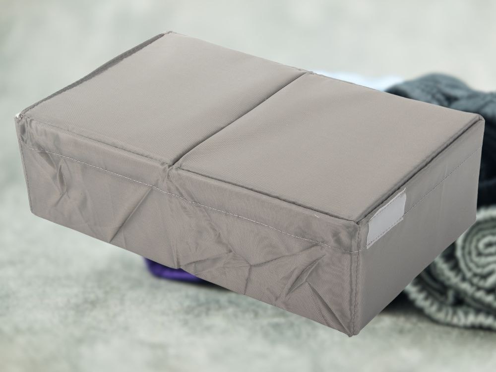 ORGANIZER DO SZUFLADY SZAFY NA BIELIZNE SKARPETKI UBRANIA Z PRZEGRODĄ SZARE